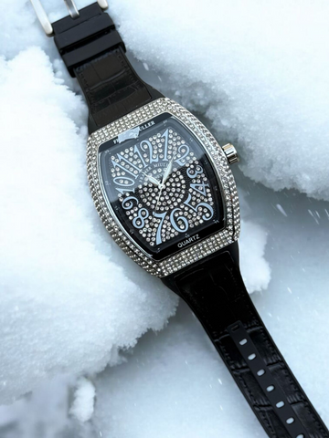 F-M Crystal Stones Timepiece with Premium Supple Strap