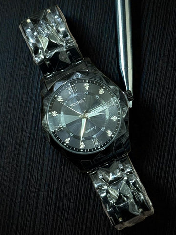 Hoursly Prism Facet-Cut Dial - Stainless Steel Bracelet