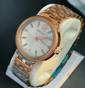 Versace Women's Watch - Rose Gold & Gold Elegant Timepiece
