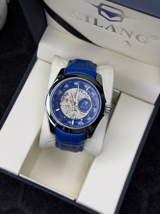 Rick Stainless Steel Dial Leather Straps Men,s Watch