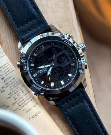 Dual-Time Strap Watch - Sports Watch for Mens