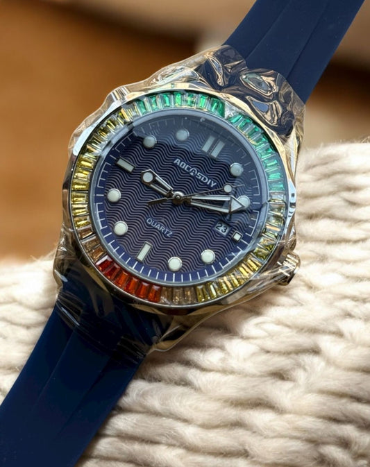 Aocastdiy Rainbow Stone Watch – Silicon Straps Watch