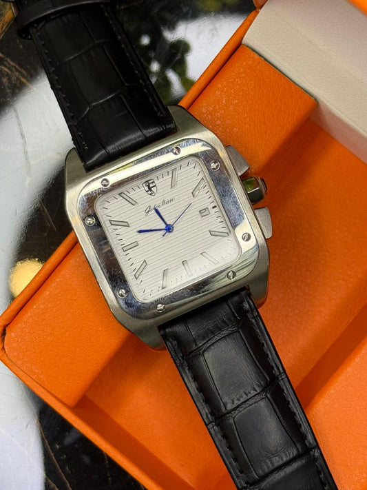 Pure Steel Dial - Croc Texture Straps Watch