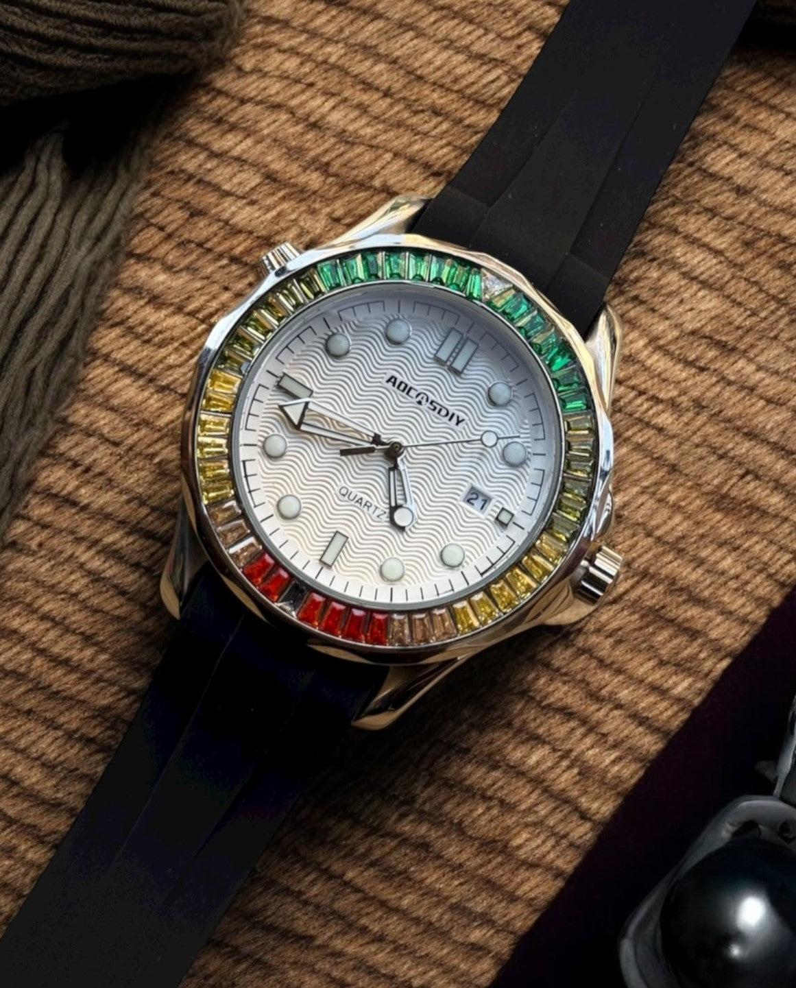 Aocastdiy Rainbow Stone Watch – Silicon Straps Watch