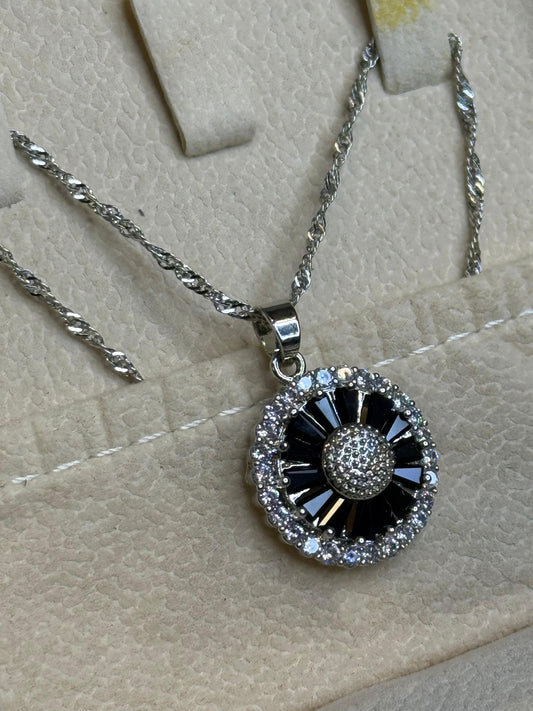 Ladies' Black Jewelry Set with Watch