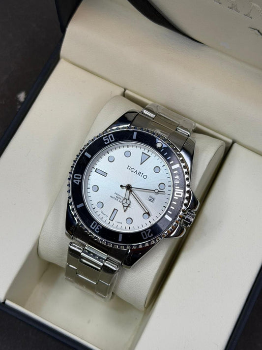 Ticarto Watch – Stainless Steel with Rotating Beze