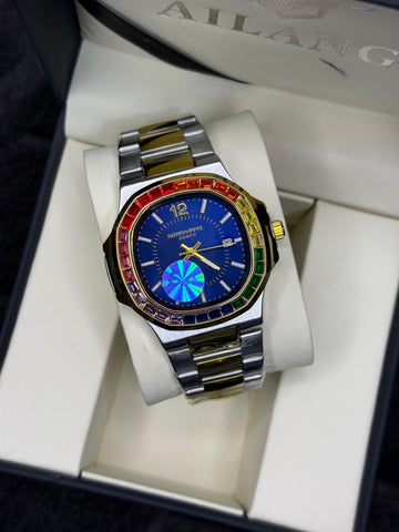 PP Stainless Steel Watch with Stone-Engraved Beze