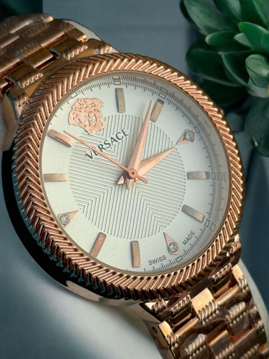 Versace Women's Watch - Rose Gold & Gold Elegant Timepiece