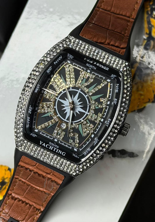 FM_Stones Silicon Straps Mens Watch